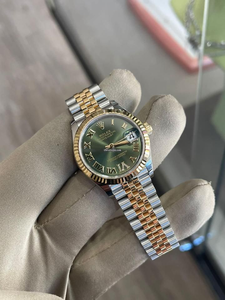 Rolex Semi-Auto Watch – Two-Tone Green Dial