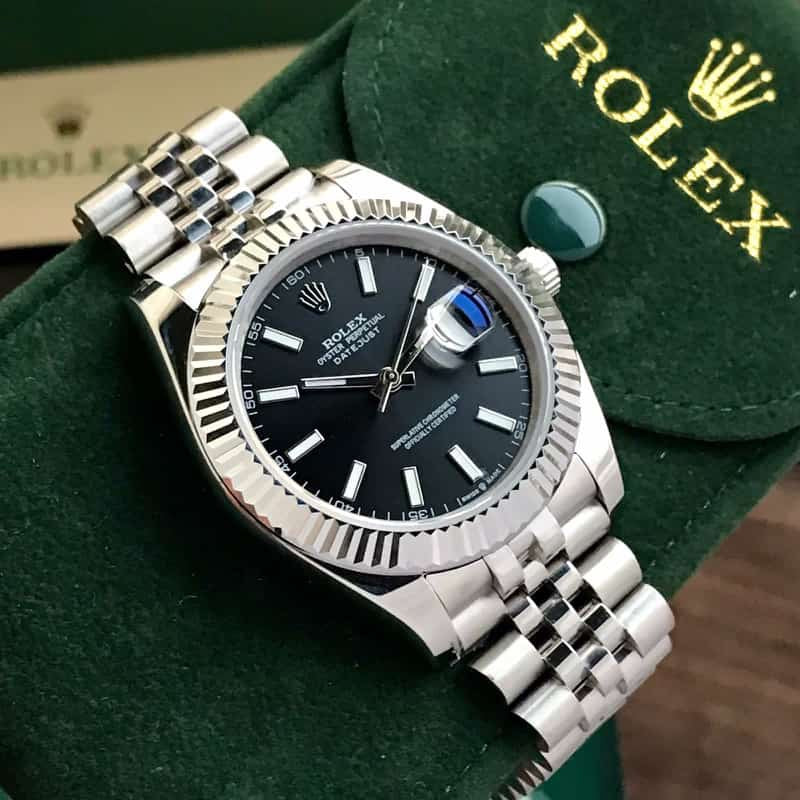 Rolex Semi-Auto Watch – Silver with Blue Dial