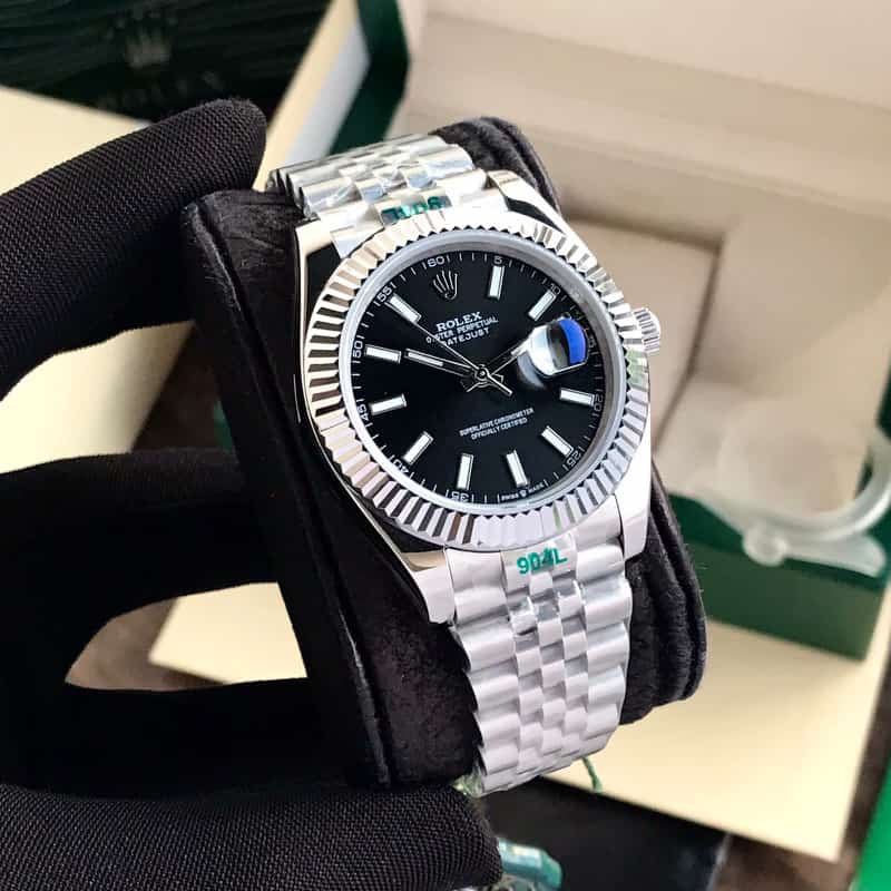 Rolex Semi-Auto Watch – Silver with Blue Dial