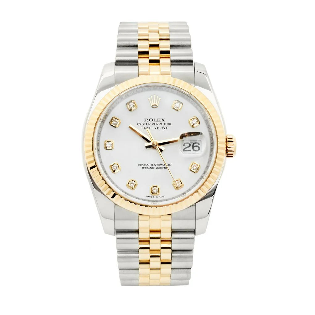 Rolex Semi-Auto Watch – Two-Tone White Dial